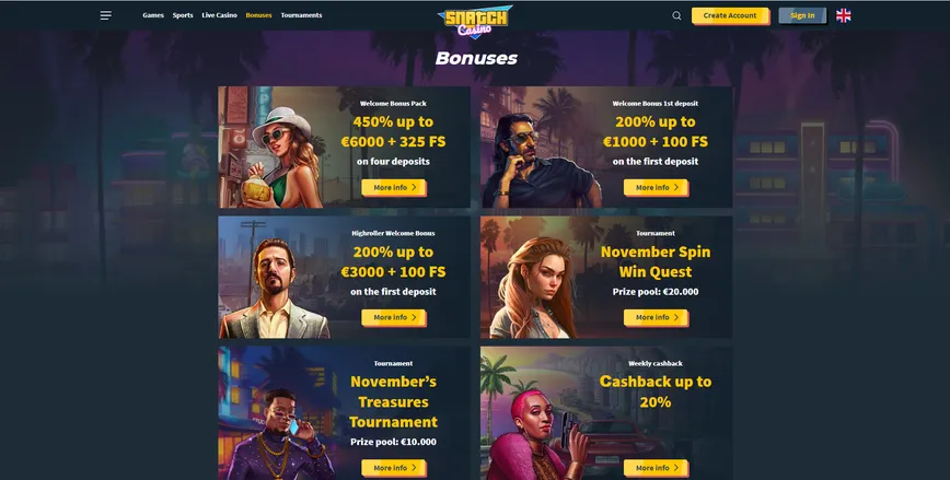 Promotions and Bonuses at Snatch Casino