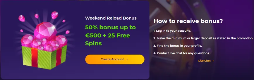 Weekly Reload at iWildCasino