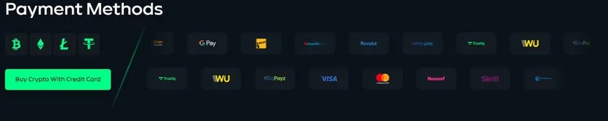 Payment Options at Gamdom Casino