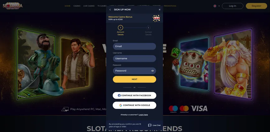 Online Casino Slotamba Registration