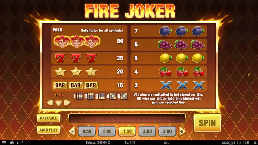 How to play Fire Joker slot