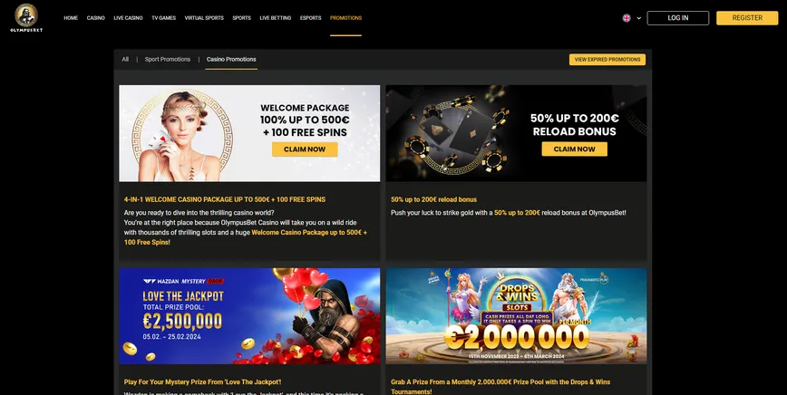 Promotions and at OlympusBet Casino