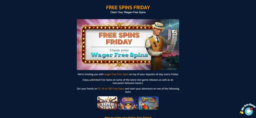 Tours gratuits pour les paris tous les vendredis jusqu'à Slots4me Casino