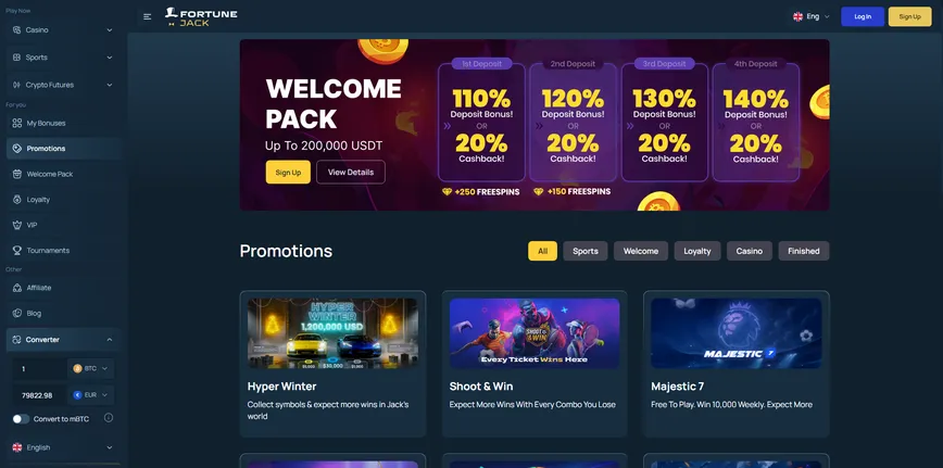 Promociones y Bonos en FortuneJack Casino