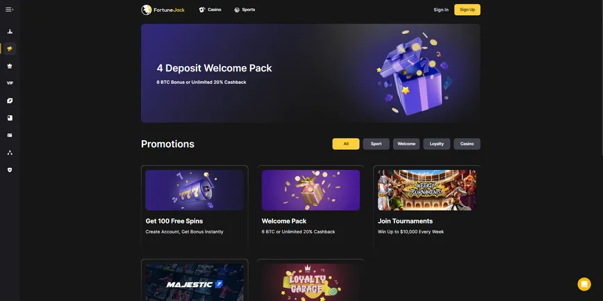 Promotions and Bonuses at FortuneJack Casino