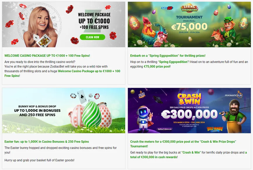 Promotions and Bonuses at Zodiacbet Casino
