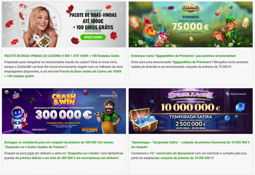 Promoções e bônus no Zodiacbet Casino