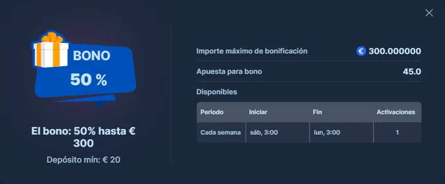 Bono de fin de semana en Spinspace Casino