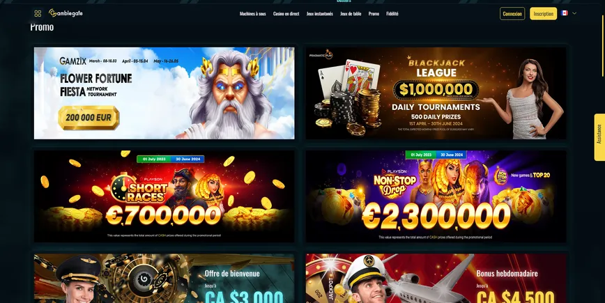 Promotions et bonus au Gamblegate Casino