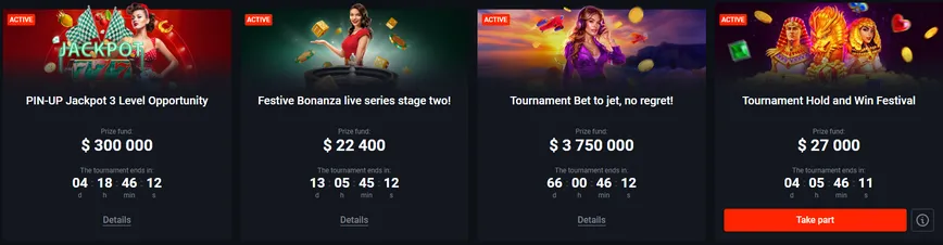 Tournaments and Races at PIN-UP casino