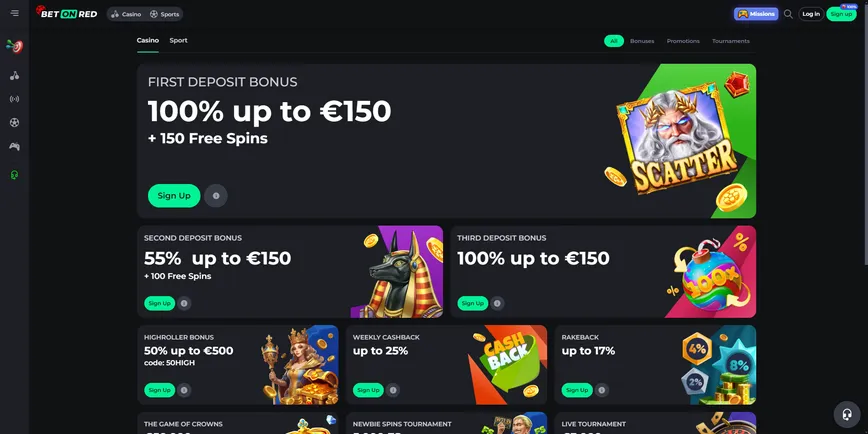 Promotions and Bonuses at BetOnRed Casino