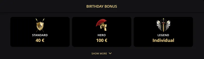 Birthday Greetings Bonus at LEX Casino