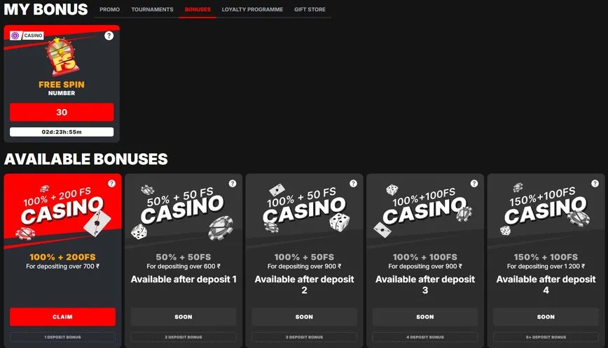 Promoções e bônus no Banzai Casino