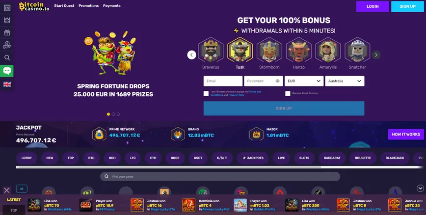 About at BitcoinCasino.io