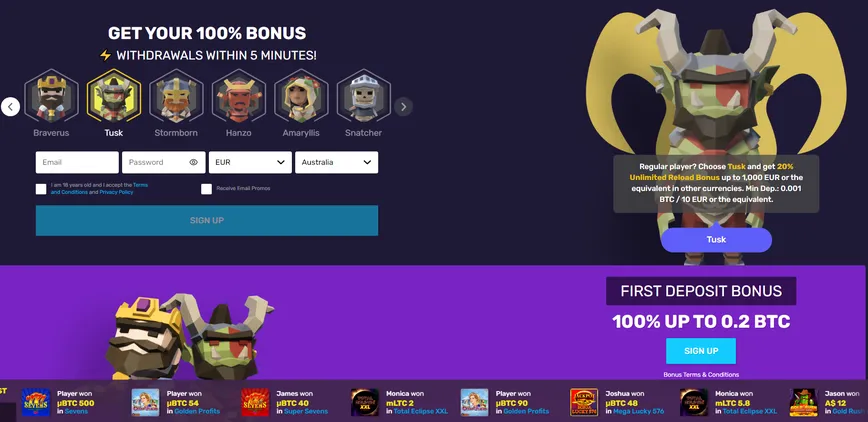 Promoções e bônus em BitcoinCasino.io 