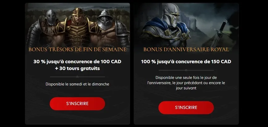 Autres promotions chez Kingdom Casino