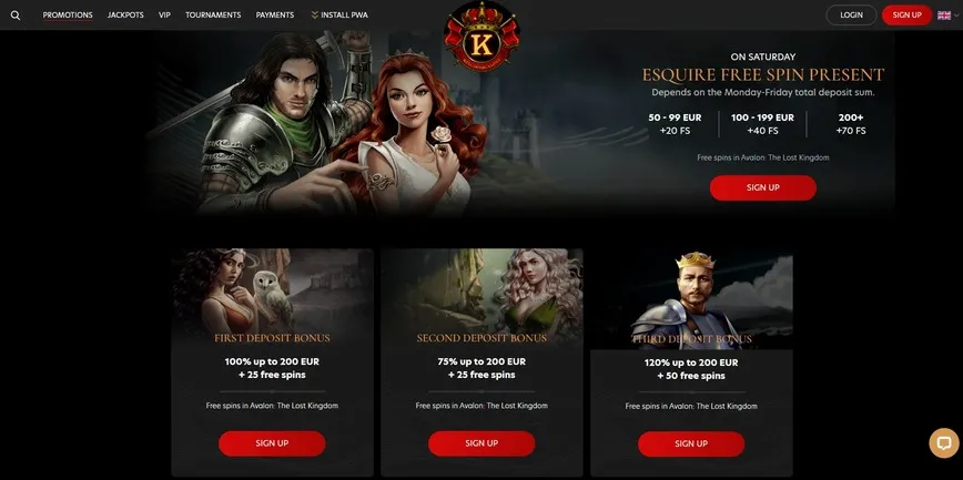 Promotions and Bonuses at Kingdom Casino