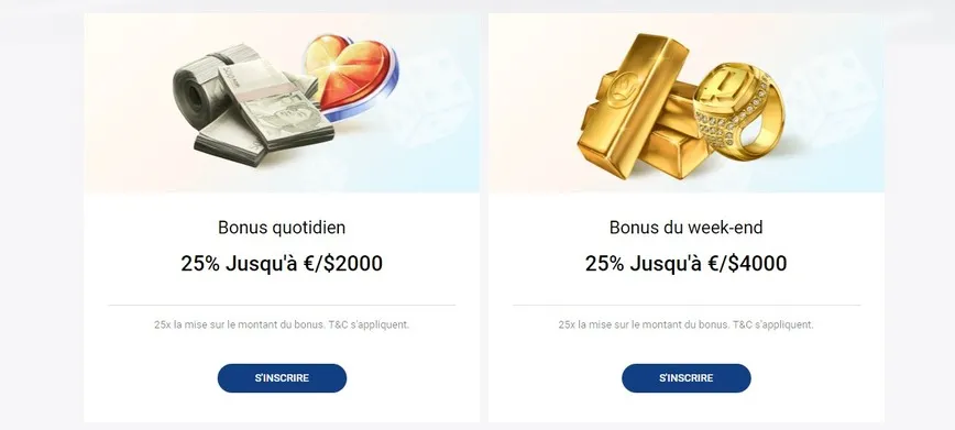 Autres promotions sur High Roller Casino