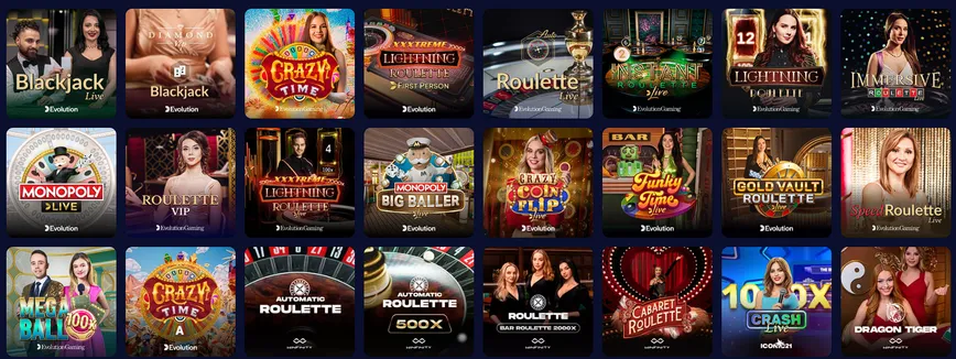 Live Dealer Casino Games at BoomsBet casino