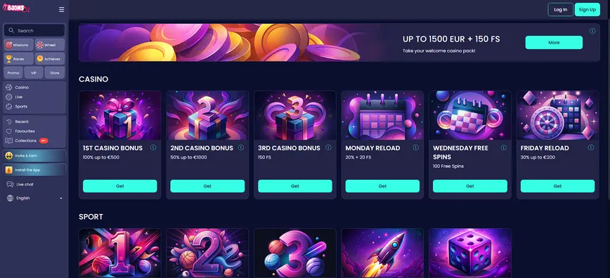 Promotions and Bonuses at BoomsBet Casino