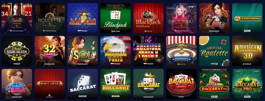 Table Games at BoomsBet casino