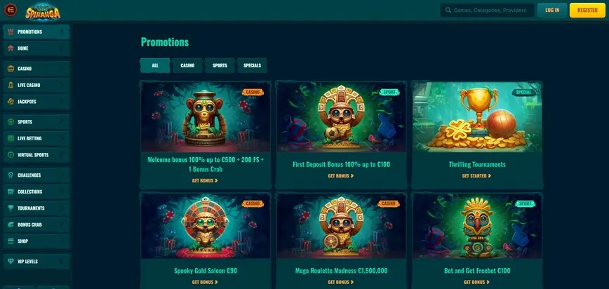 Promotions and Bonuses at Spinanga Casino