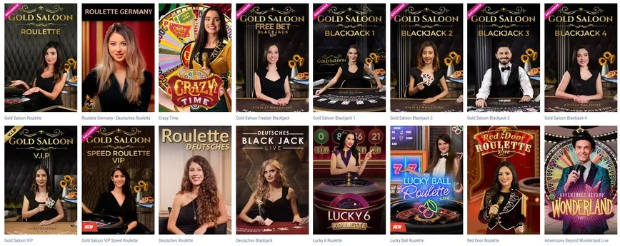 Juegos de casino con crupier en vivo en el casino TikiTaka