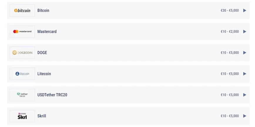 Options de paiement au casino TikiTaka