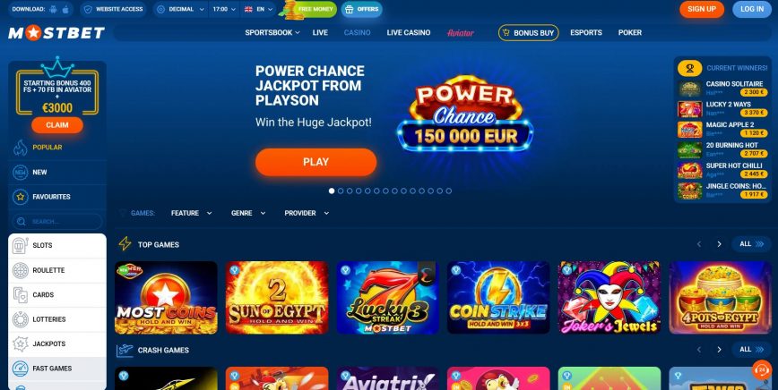 About at MostBet Casino