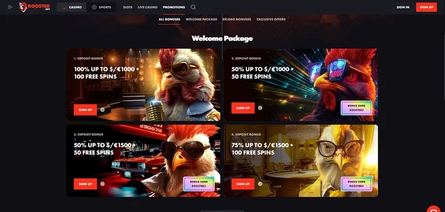 Promotions and Bonuses at RoosterBet