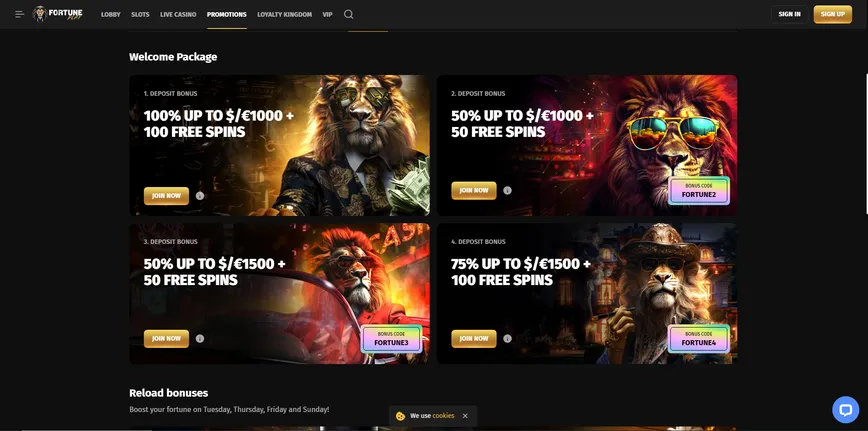 Promotions and Bonuses at FortunePlay Casino