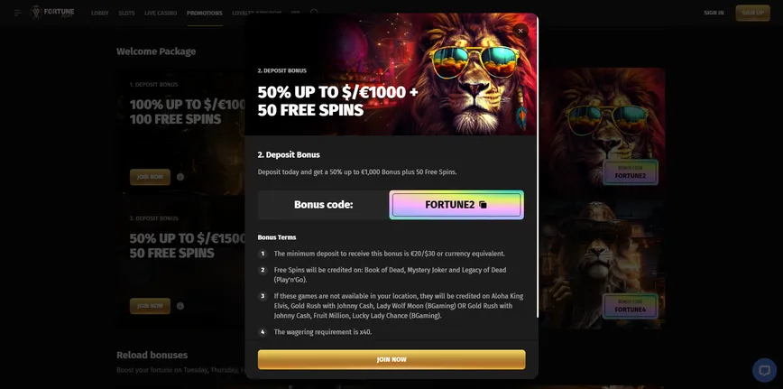 Second Deposit Bonus at FortunePlay Casino