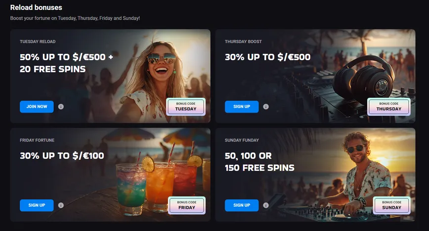 Otras promociones en LuckyVibe Casino