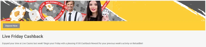 €100 Cashback Every Week at ReloadBet Casino       