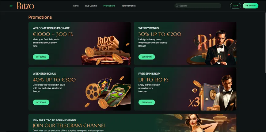 Promotions et bonus au casino Ritzo