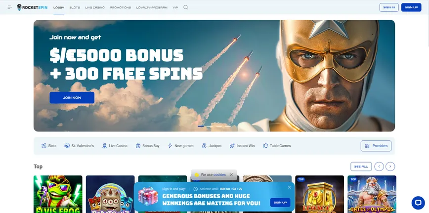 About at RocketSpin Casino