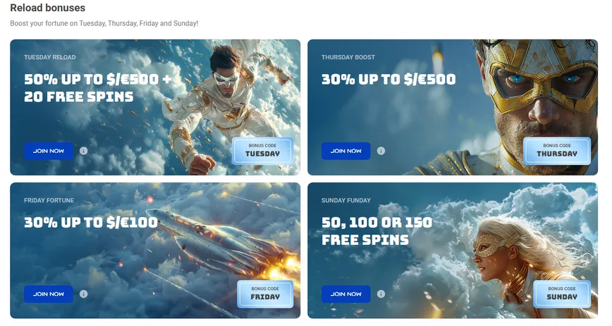 Outras promoções no RocketSpin Casino