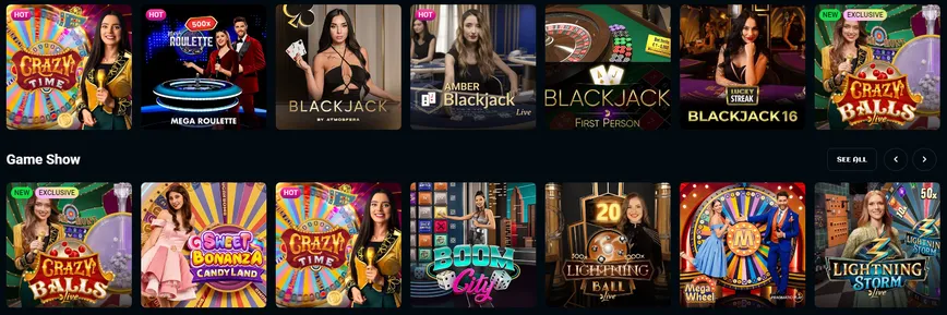 Live Dealer Casino Games at SpinsUP