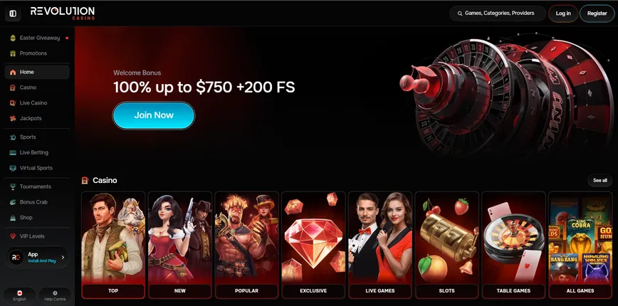 About at Revolution Casino