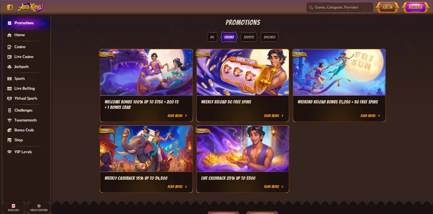 Promotions and Rewards at Abuking Casino
