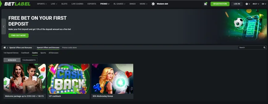Promotions and Bonuses at BetLabel Casino