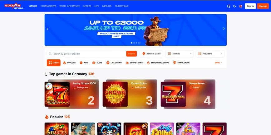About at VulkanSpiele Casino