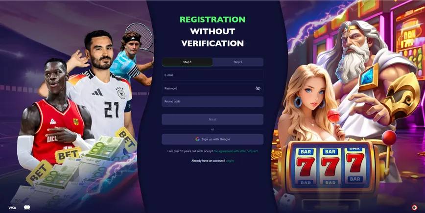 Registration at Betmatch Casino 