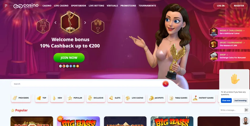 About at at Infinity Casino