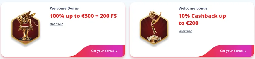 Welcome Bonus at Infinity  Casino