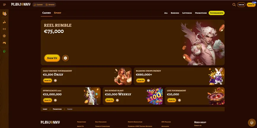 Tournaments and Races at Playjonny