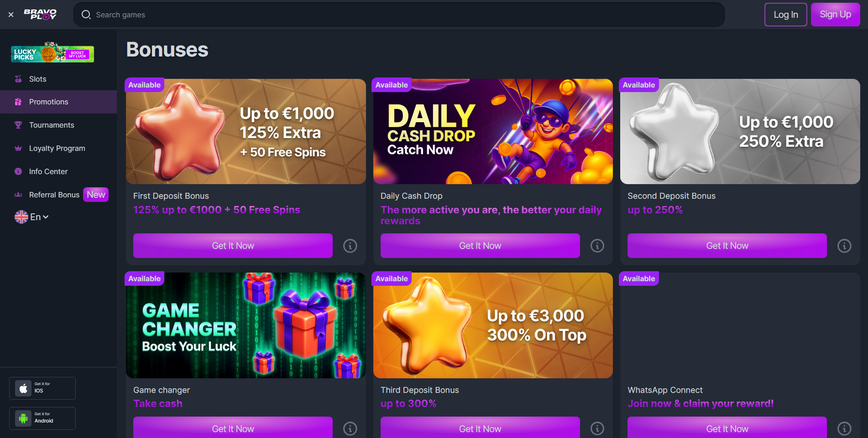 Promotions and Bonuses at Bravoplay  Casino
