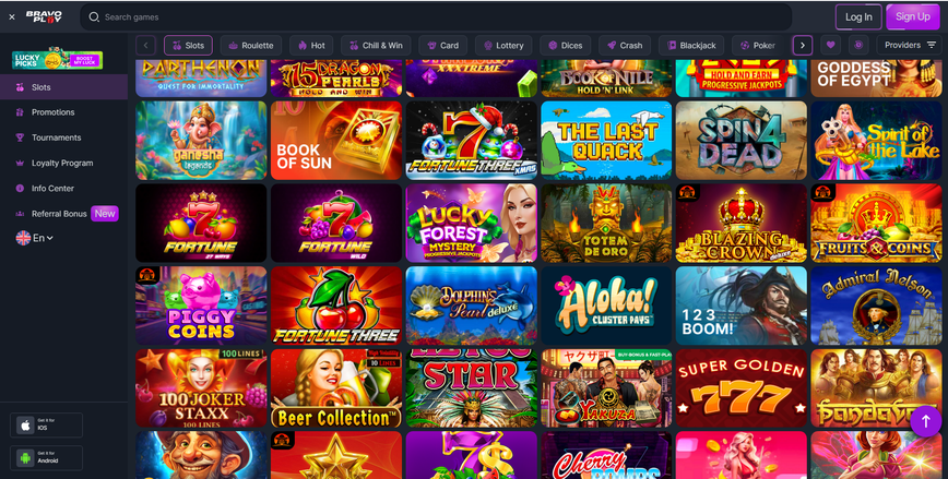 Slot Machines at Bravoplay Casino