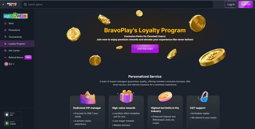 VIP Program at Bravoplay Casino