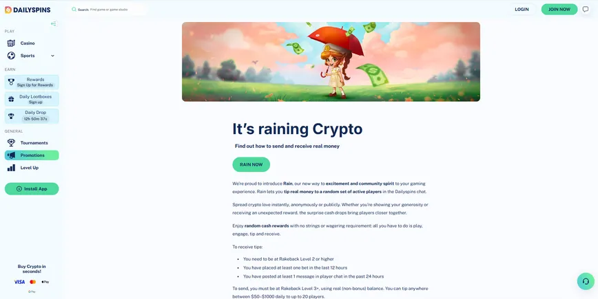 It’s Raining Crypto Bonus